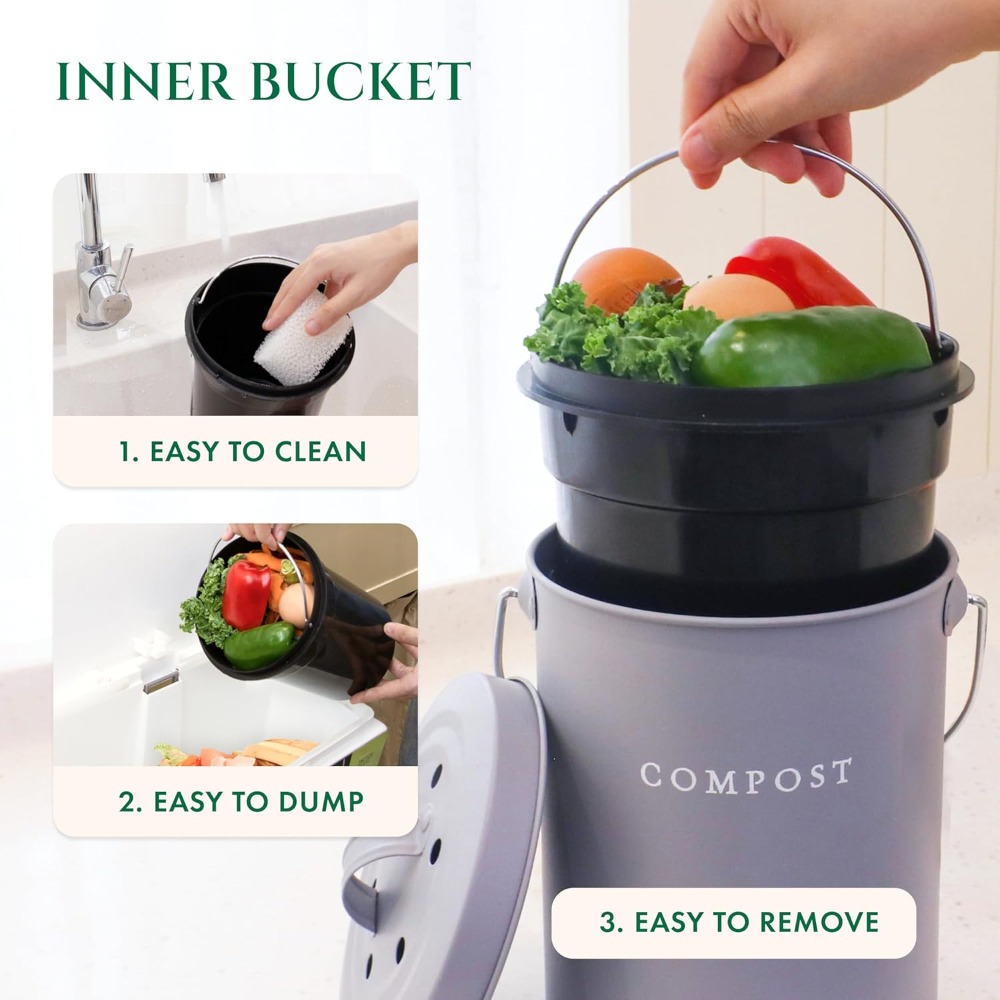 Indoor Compost Bin Kitchen Odo – Compost Bin Countertop recenzja i cena