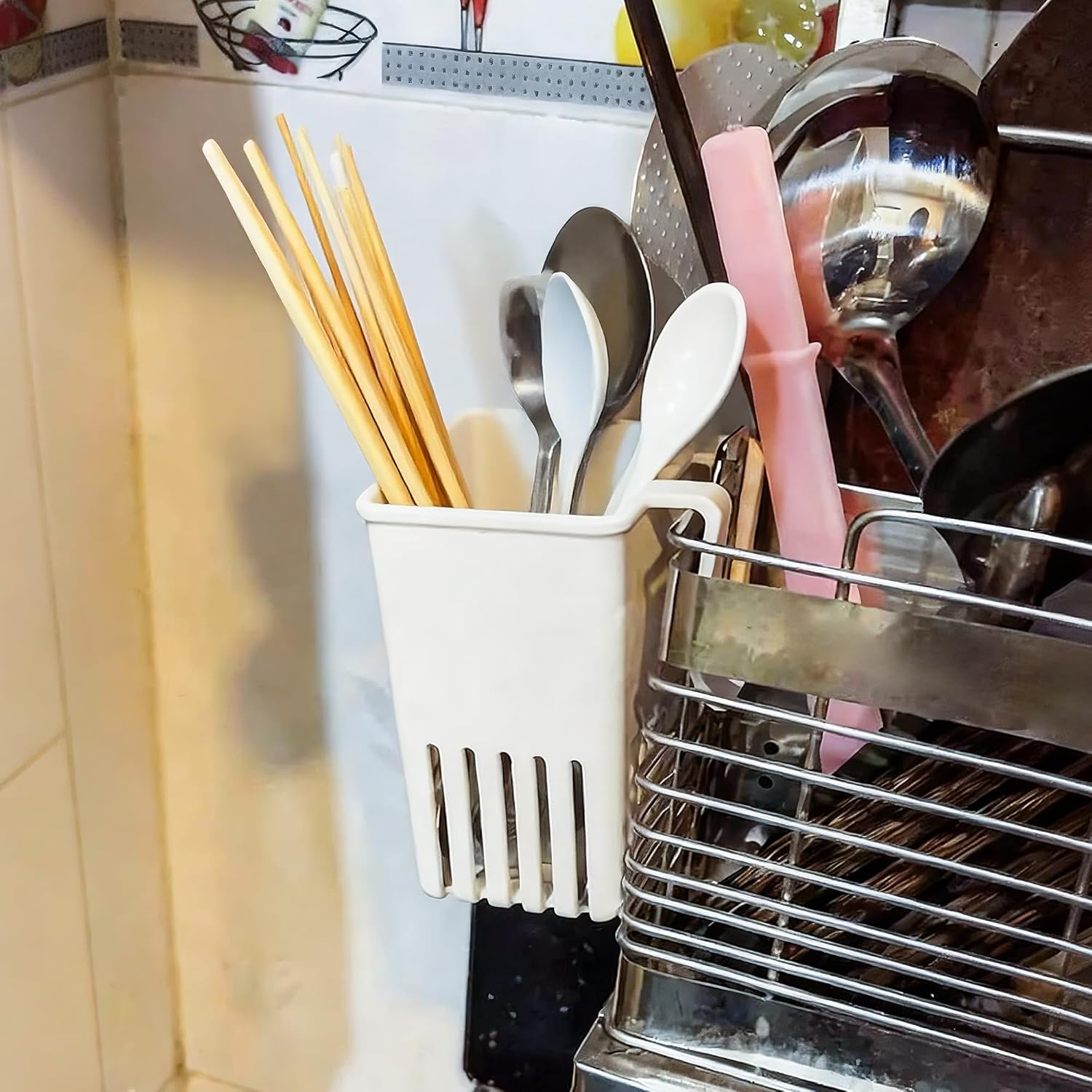 Cutlery Storage Rack with Cup  – Compost Bin Countertop recenzja i cena